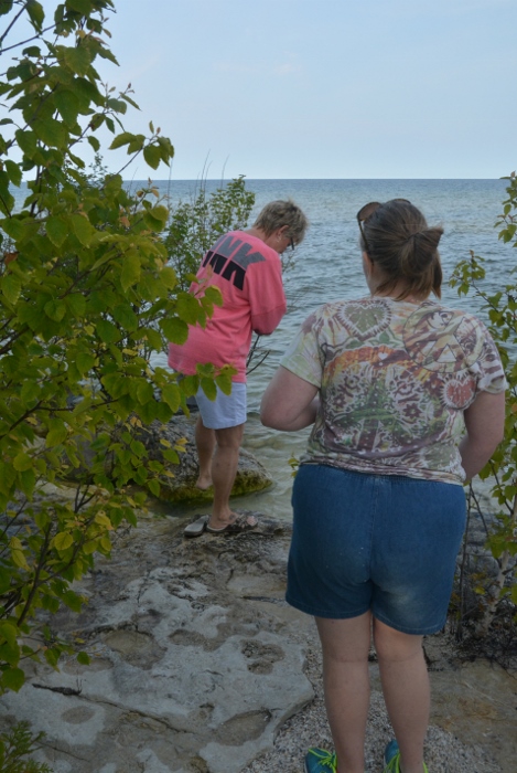 on the small lighthouse beach
